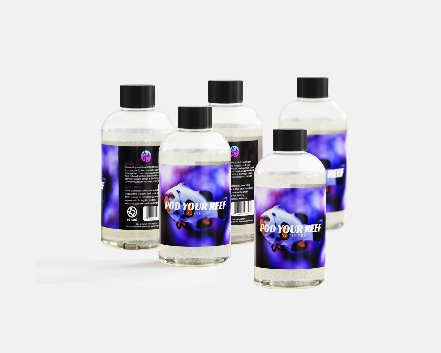 Brachionus plicatilis – Live Rotifer Feeding Pack (5 Bottles) - Animals & Pet Supplies