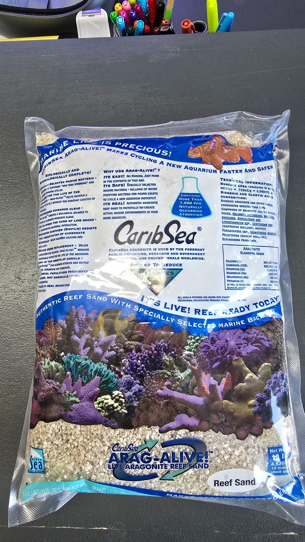 CaribSea Arag-Alive Live Reef Sand 10lbs
