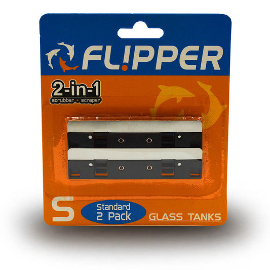 Flipper (2 Pack) Stainless Steel Replacement Blades -Glass - aquarium Maintenace