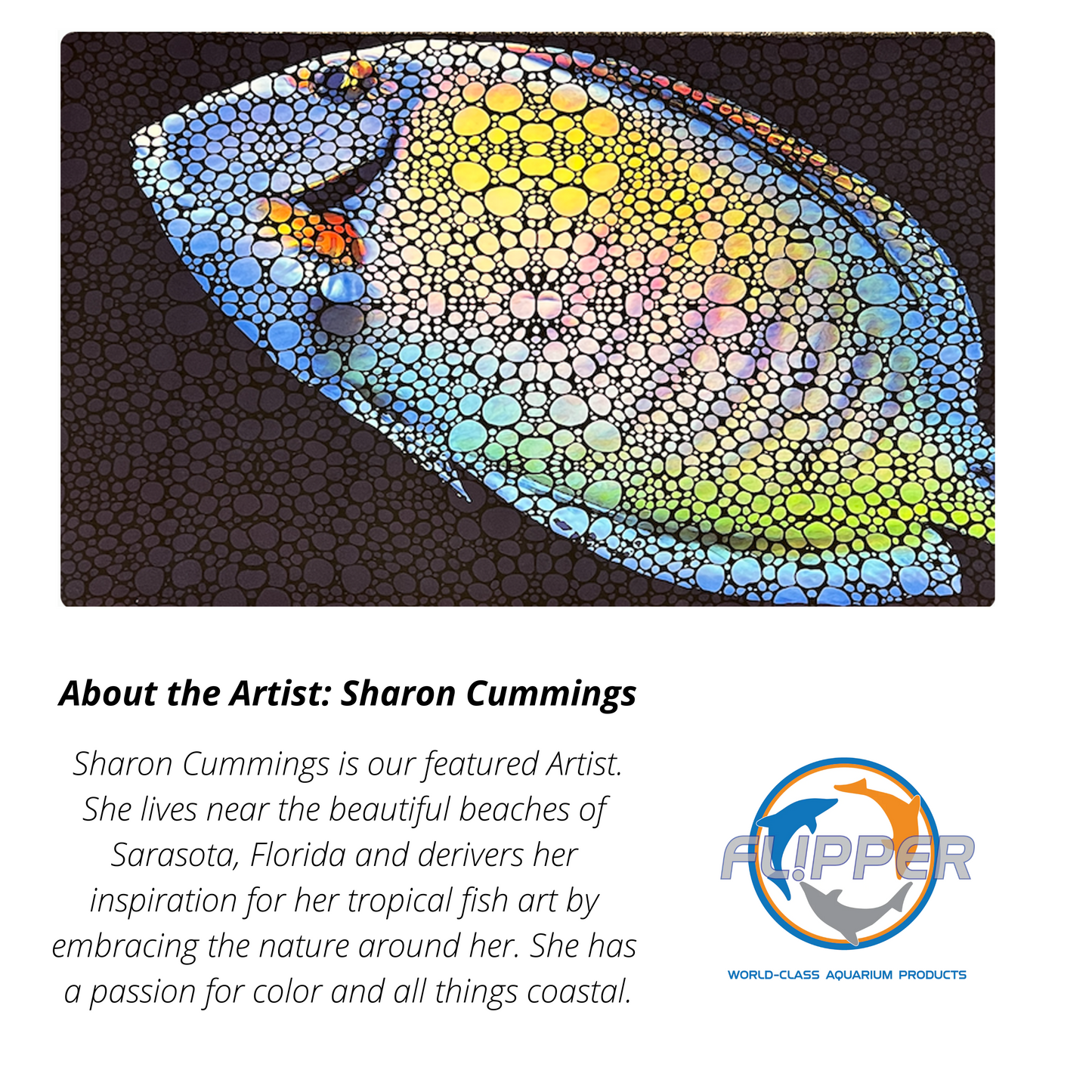 Flipper Aquarium Mat with Tang Artwork