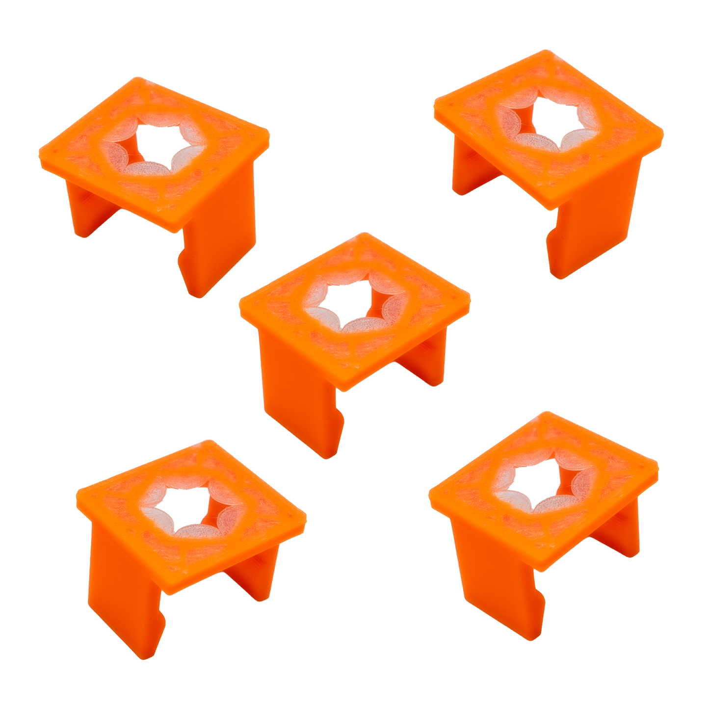 FragLoc™ – Egg Crate Snap-In Frag Plug Holders (Pack of 5) - Fluorescent Orange - Animals & Pet Supplies