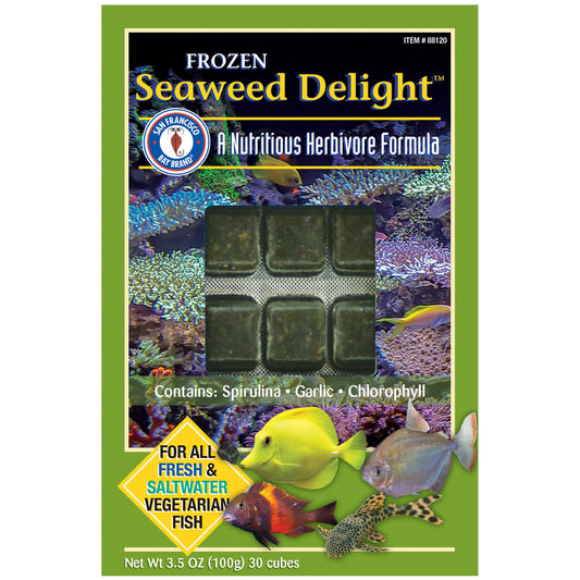 Frozen Seaweed Delight Fish Food (30 cubes 3.5 oz) - San Francisco Bay Brand - Frozen Food
