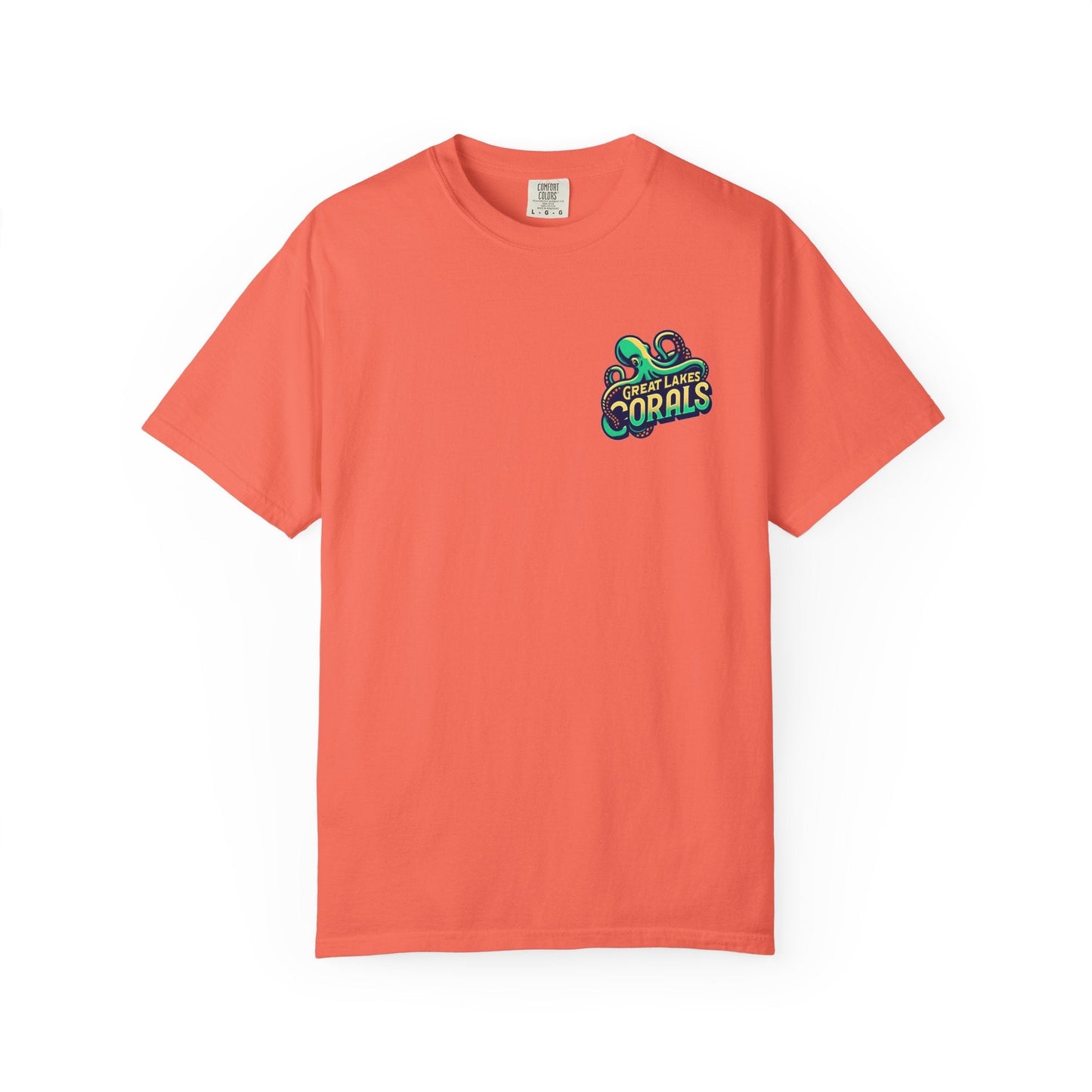 Great Lakes Corals T-Shirt | Eco-Friendly Graphic Tee - Bright Salmon / S - T-Shirt