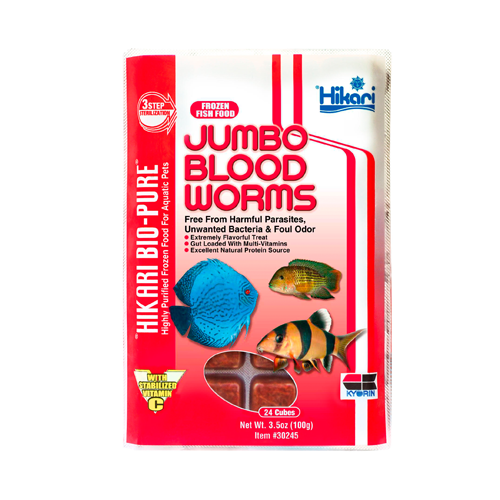 Hikari Bio-Pure Frozen Jumbo BloodWorms cubes