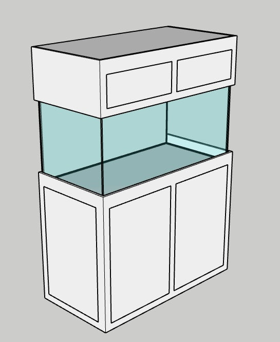 120 Gallon Glass Aquarium with Euro-Bracing and Black Trim Low Iron Glass Front Standard