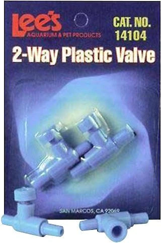 Lee's Aquarium & Pets Two Way Aquarium Plastic Valve, 2 pack