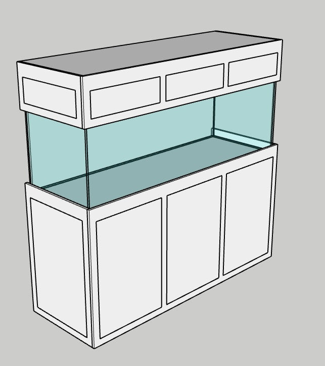 180 Gallon Glass Aquarium with Euro-Bracing and Black Trim Low Iron Glass Front Standard