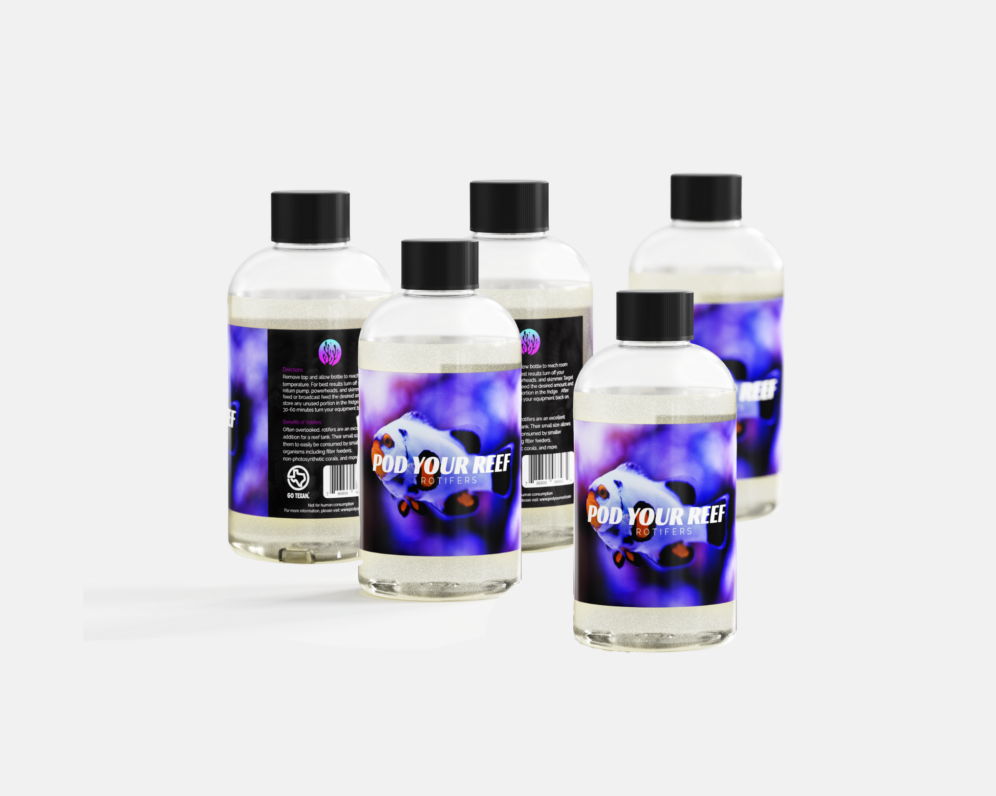 Brachionus plicatilis – Live Rotifer Feeding Pack (5 Bottles) - Animals & Pet Supplies