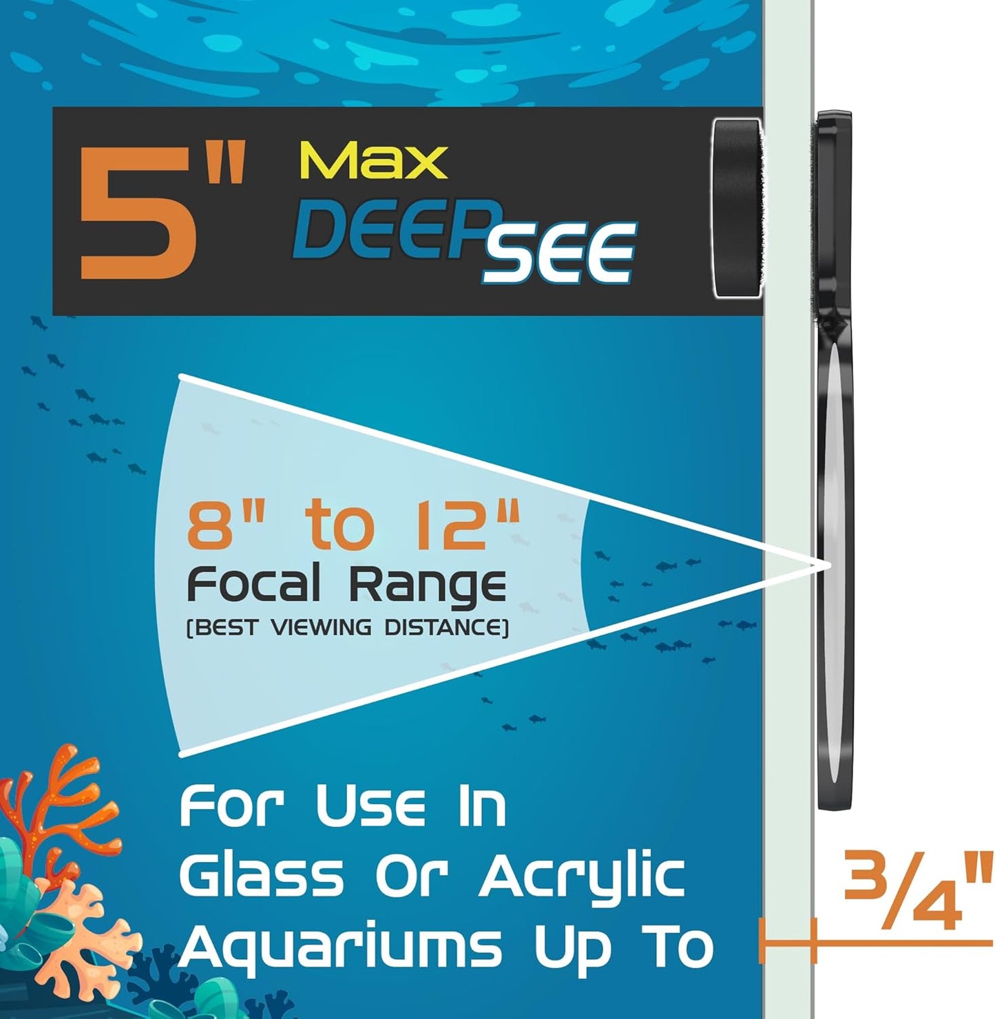 DeepSee Viewer Black Max 5’’ - Aquarium Viewer