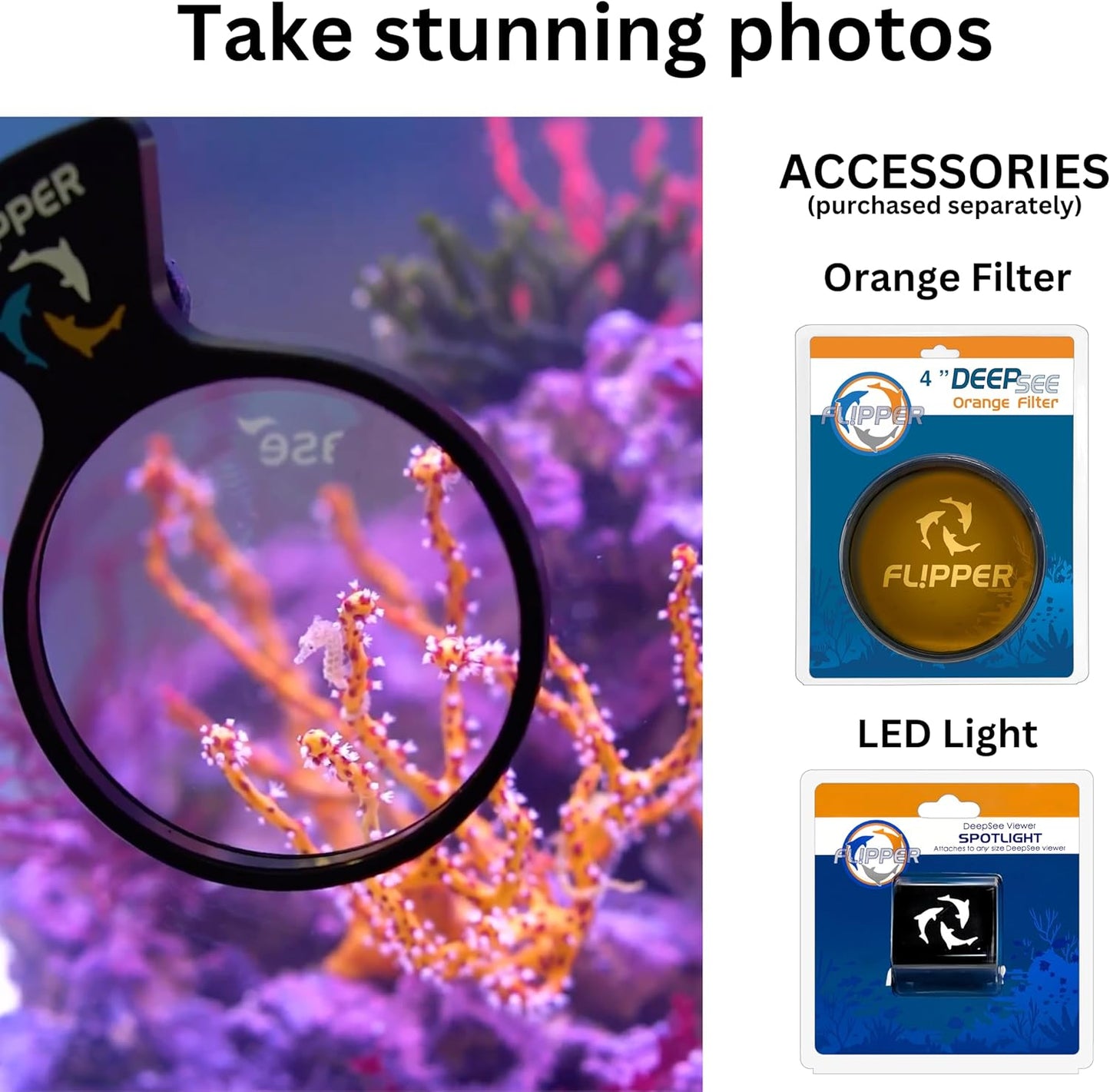 DeepSee Viewer Black Max 5’’ - Orange Filter - Aquarium Viewer