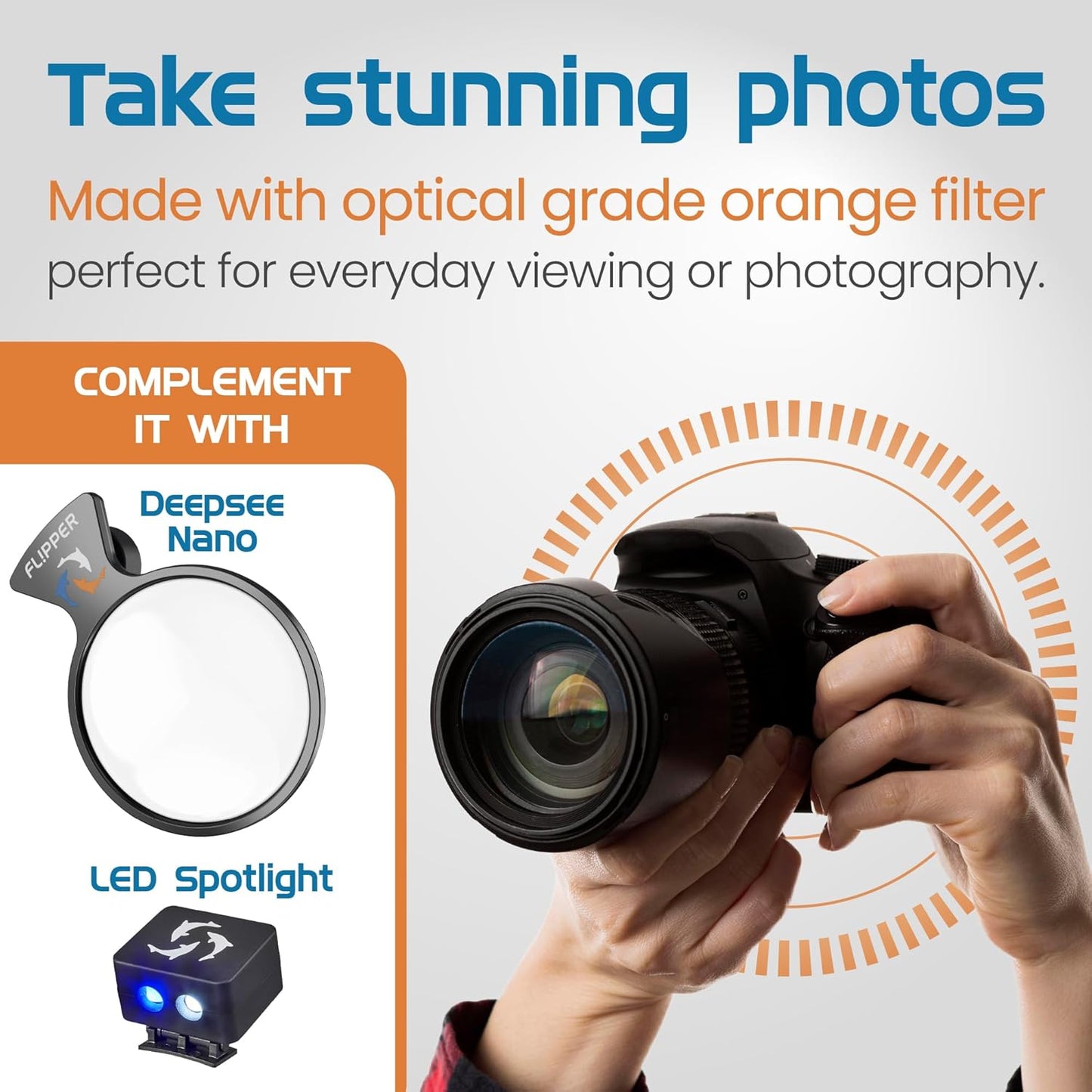 DeepSee Viewer Black Nano 3’’ - Orange Filter - Aquarium Viewer