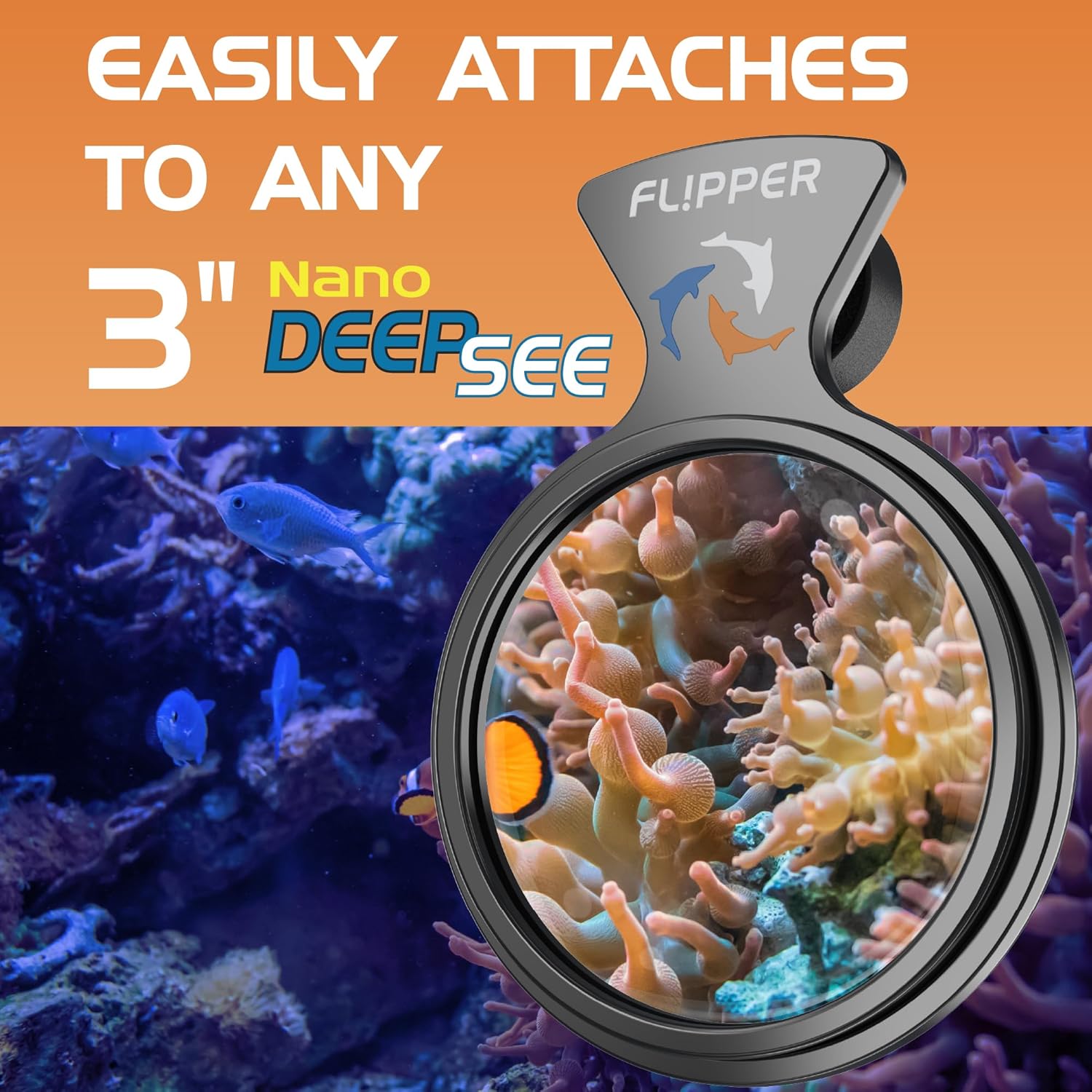 DeepSee Viewer Black Nano 3’’ - Orange Filter - Aquarium Viewer