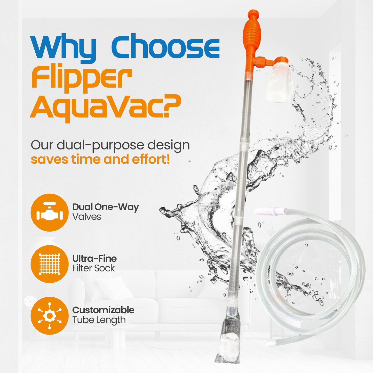 Flipper AquaVac Gravel/Sand Cleaner & Siphon Kit - Flipper Accessories