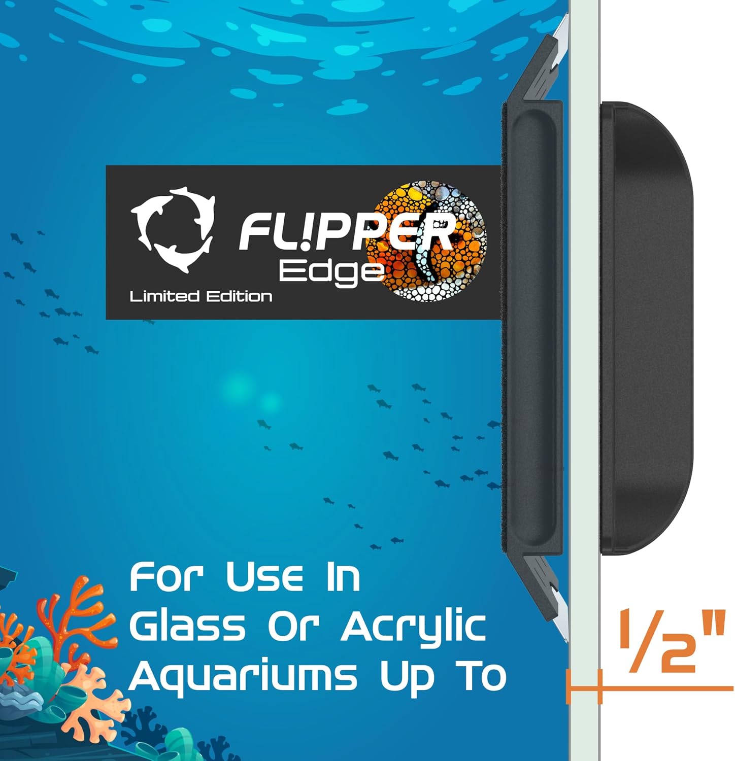 Flipper Edge Limited Edition Clownfish 2 in 1 Floating Magnetic Aquarium Algae Cleaner (STANDARD) - Aquarium Cleaning