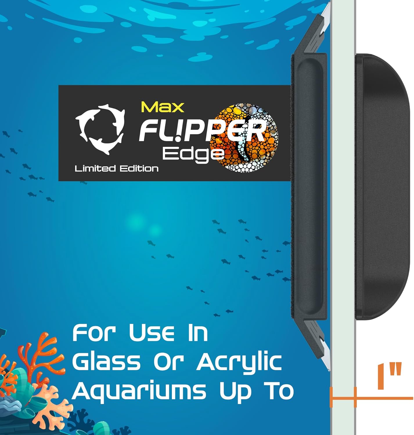 Flipper Edge Limited Edition Clownfish 2 in 1 Floating Magnetic Aquarium Algae Cleaner (MAX) - Aquarium Cleaning