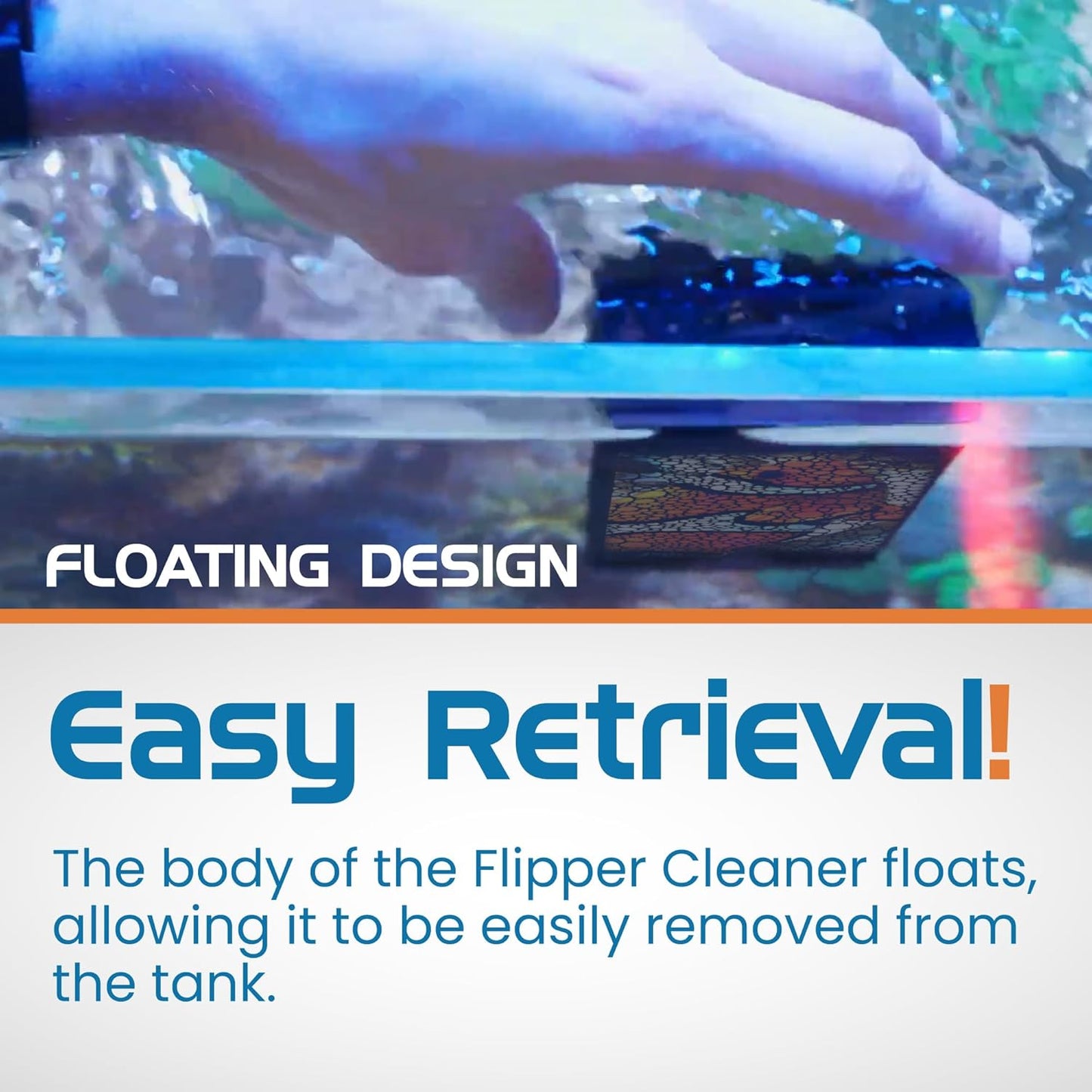 Flipper Edge Limited Edition Clownfish 2 in 1 Floating Magnetic Aquarium Algae Cleaner (STANDARD) - Aquarium Cleaning