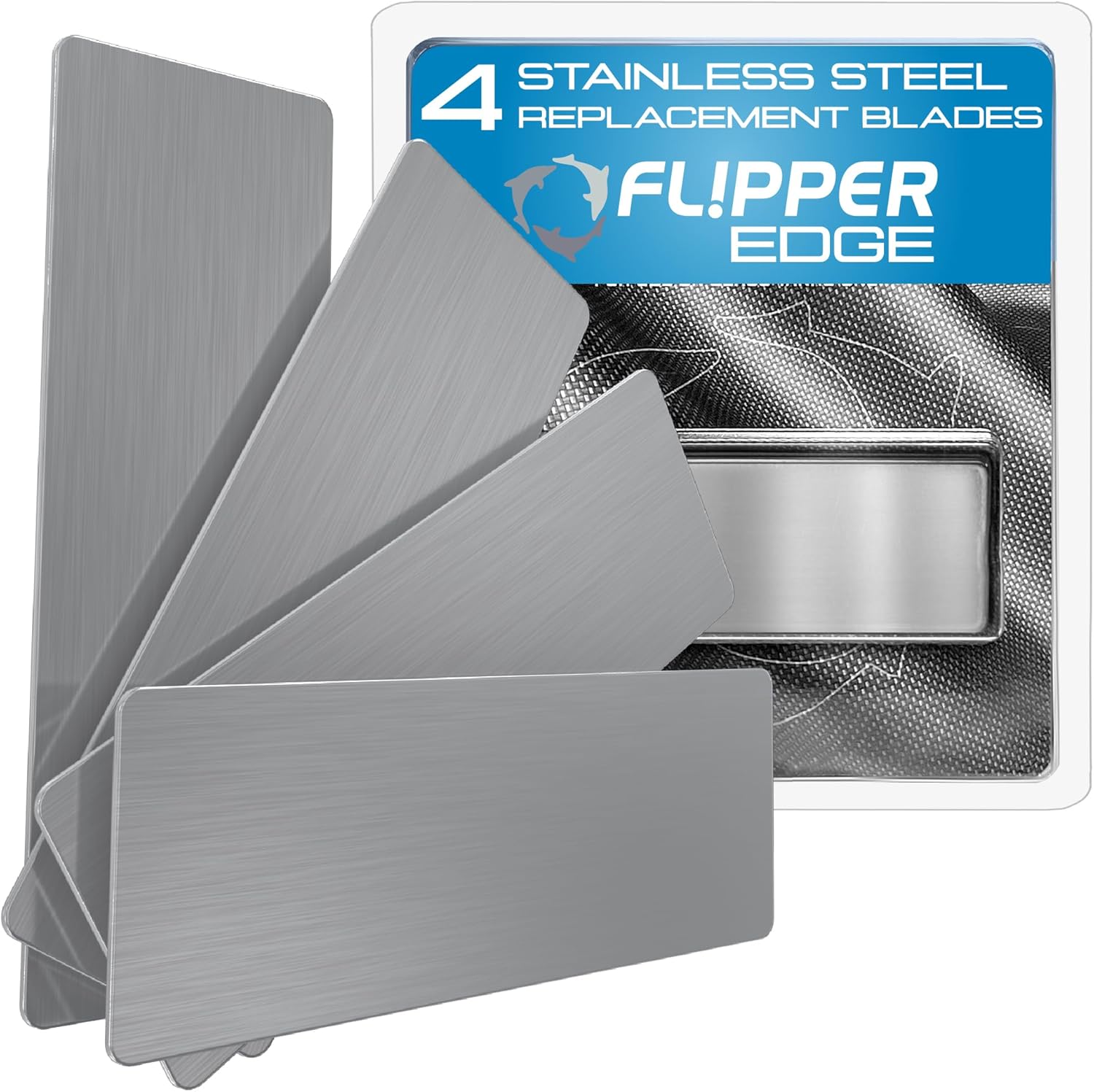 Flipper Edge Standard Stainless Steel Replacement Blades 4 Pack - Replacement Blades