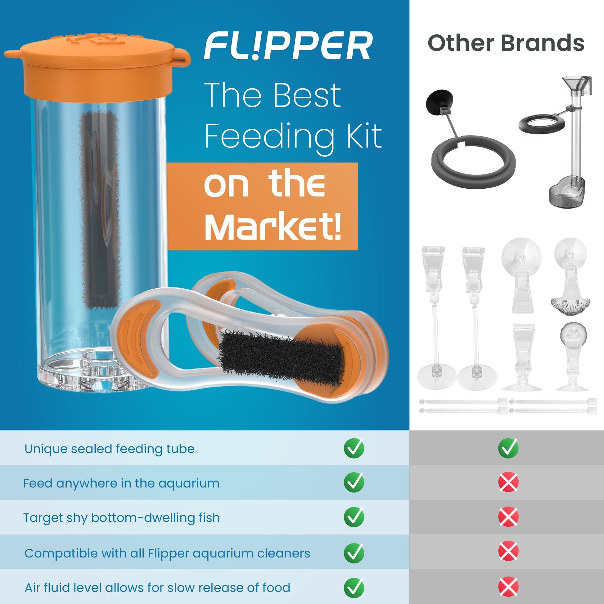 Flipper Feed Aquarium Feeding Kit for Flipper Cleaners - Flipper Accessories