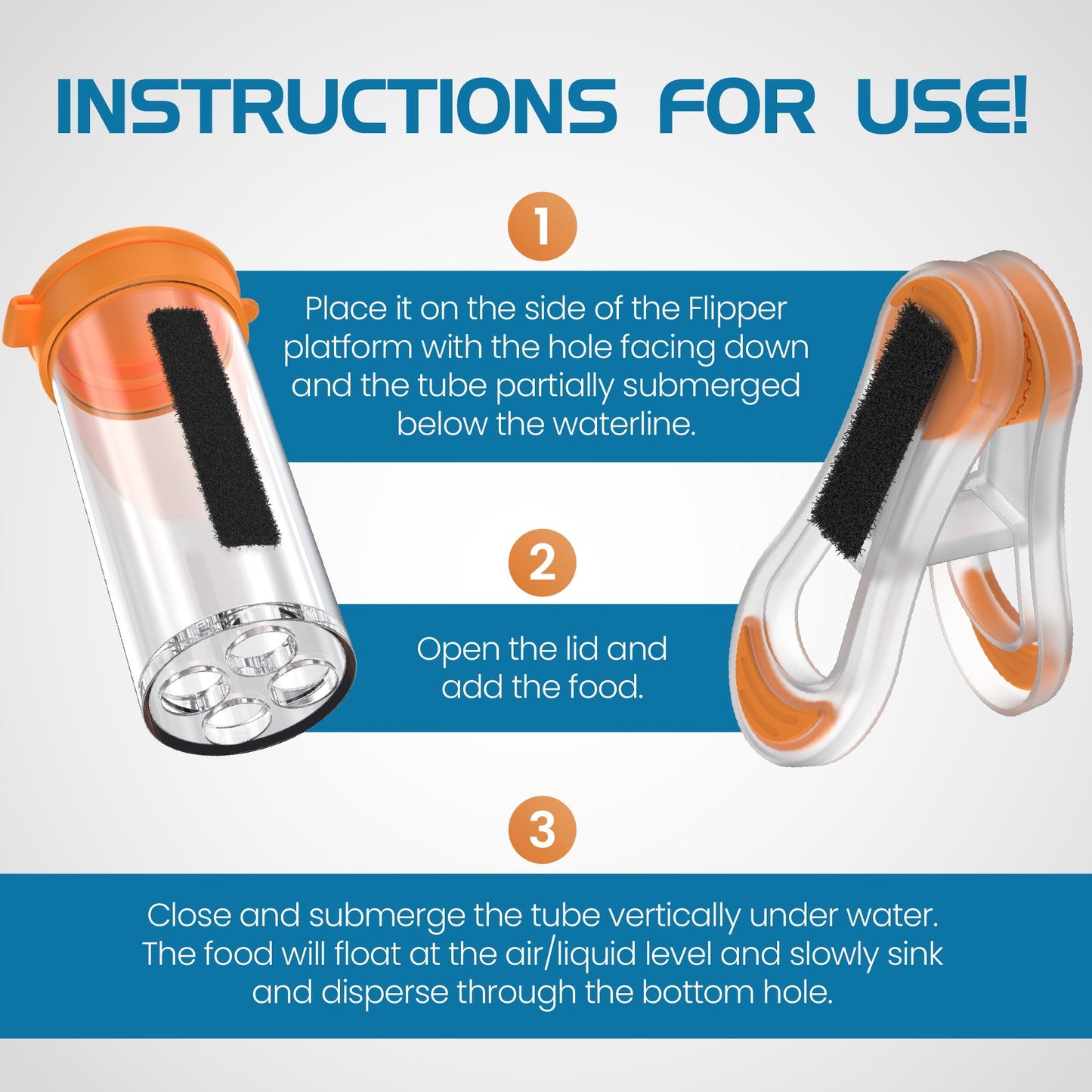 Flipper Feed Aquarium Feeding Kit for Flipper Cleaners - Flipper Accessories