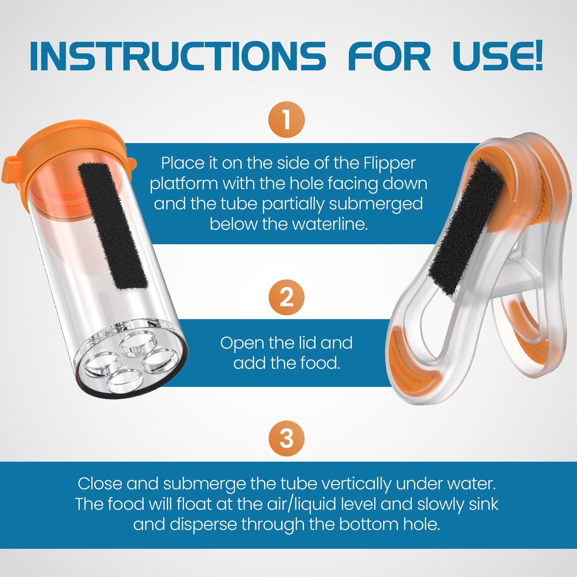 Flipper Feed Aquarium Feeding Kit for Flipper Cleaners - Flipper Accessories