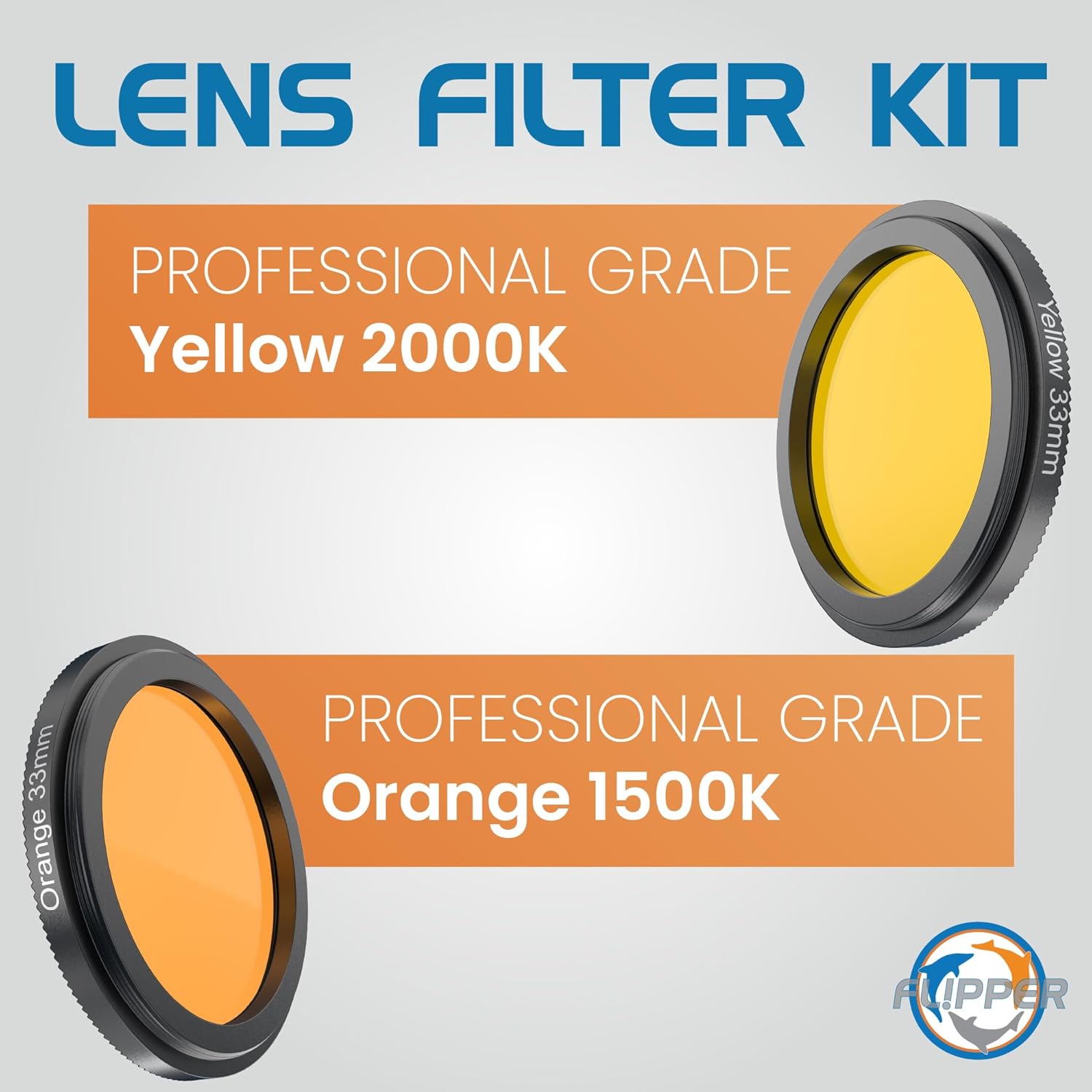Flipper Flip-Kick Phone Filter Aquarium Reef Lens with Orange and Yellow Lenses - Aquarium Viewer