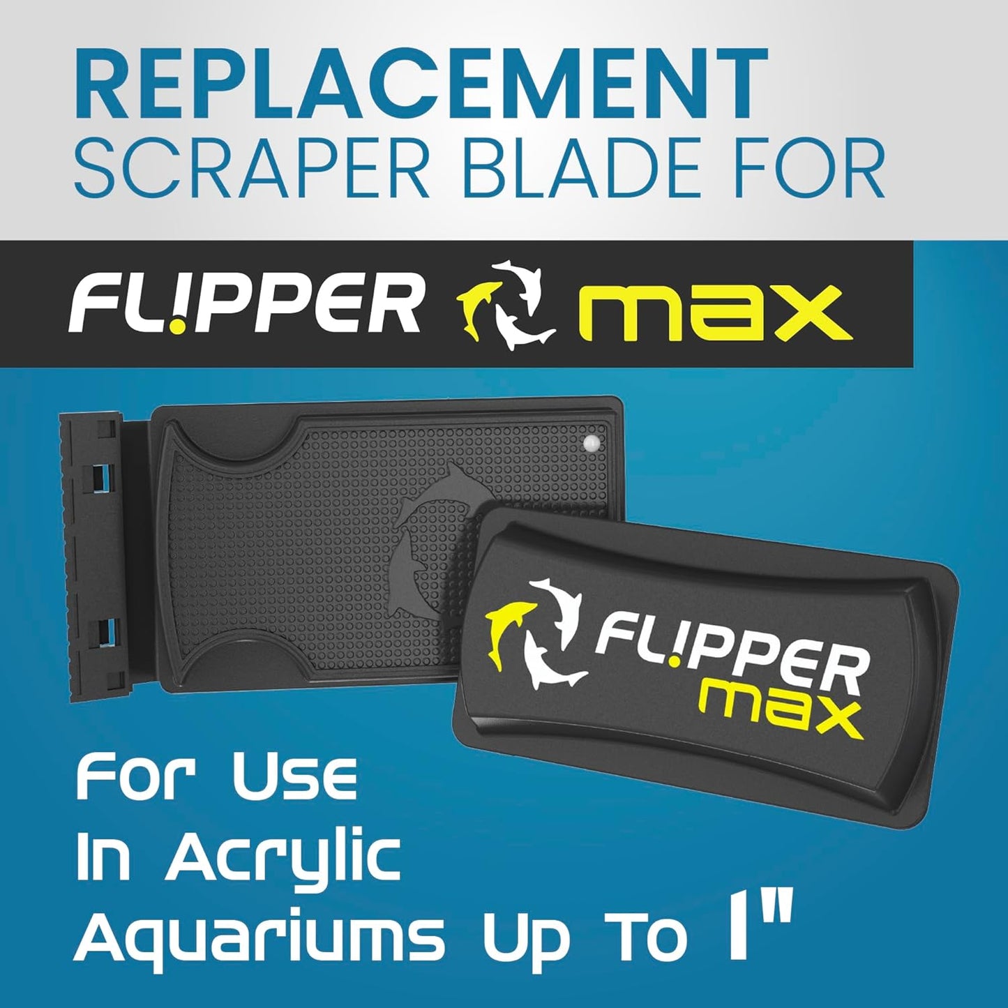 Flipper MAX ABS Replacement Blades Straight Edge 5 Pack - Acrylic Tanks - Replacement Blades
