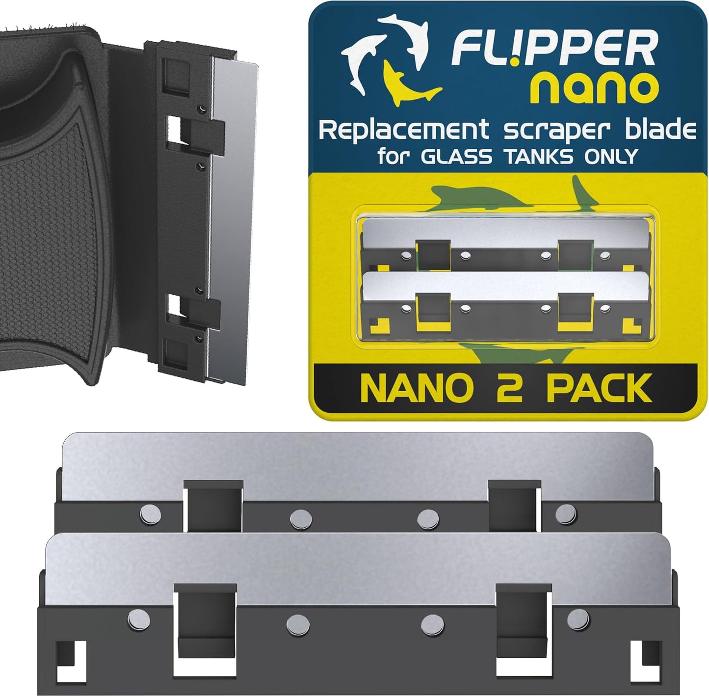Flipper Nano Aquarium Cleaner Stainless Steel Replacement Blades 2 Pack - Replacement Blades