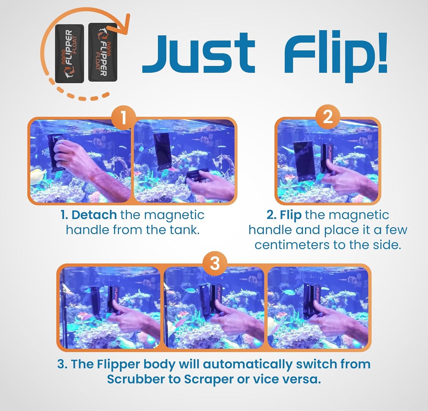 Flipper NANO FLOAT 2 in 1 Magnetic Aquarium Algae Cleaner - Scrubber