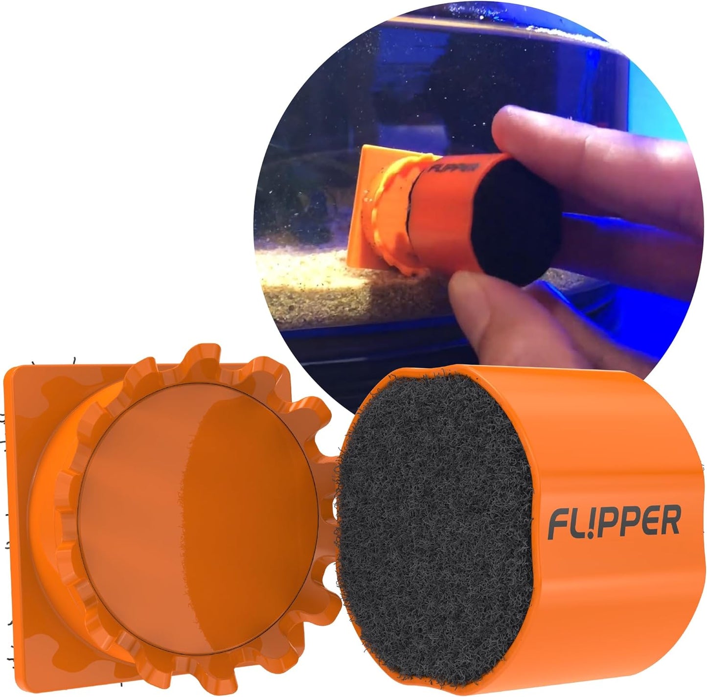Flipper Pico 2-in-1 Magnetic Aquarium Cleaner Magnet - Orange - Scrubber