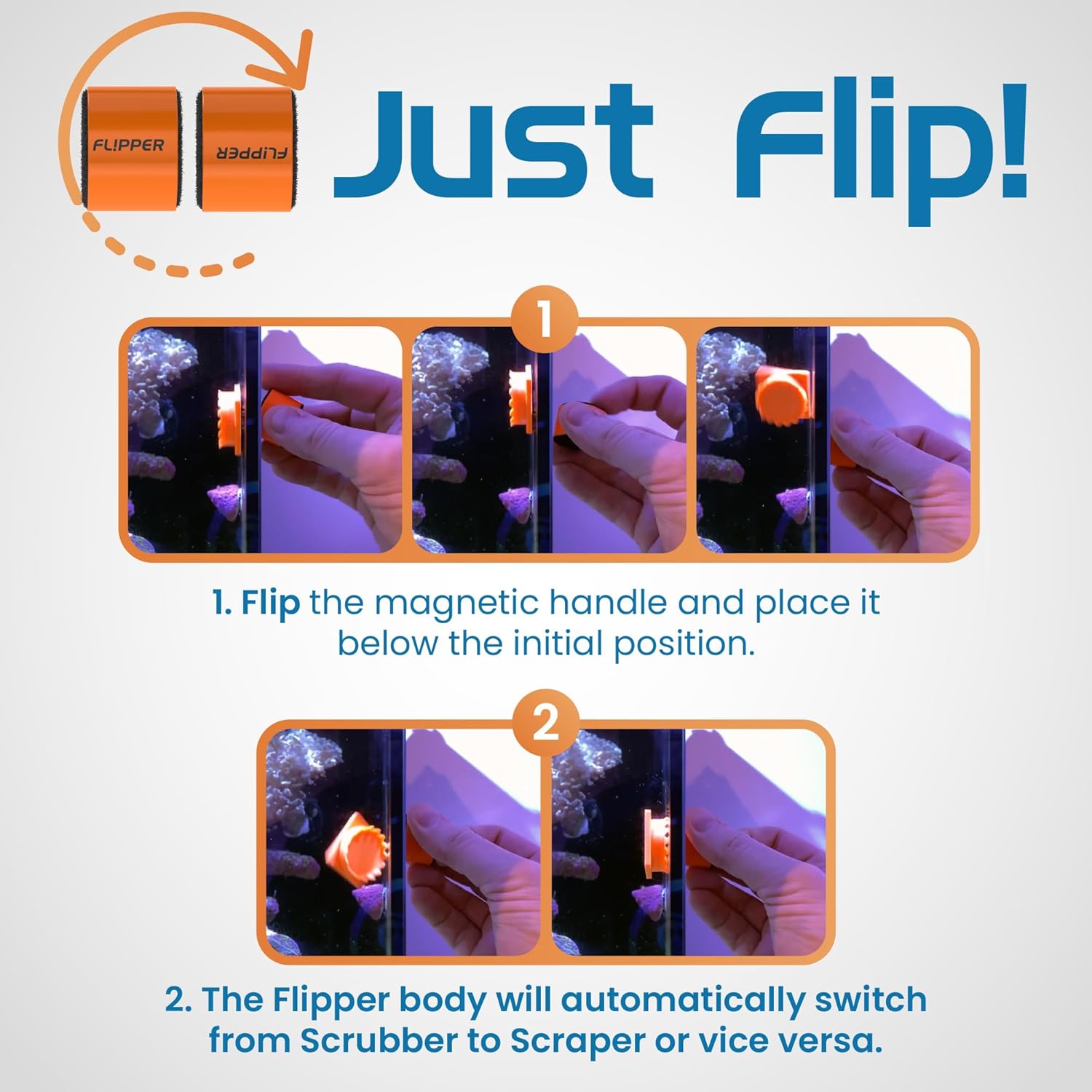 Flipper Pico 2-in-1 Magnetic Aquarium Cleaner Magnet - Scrubber