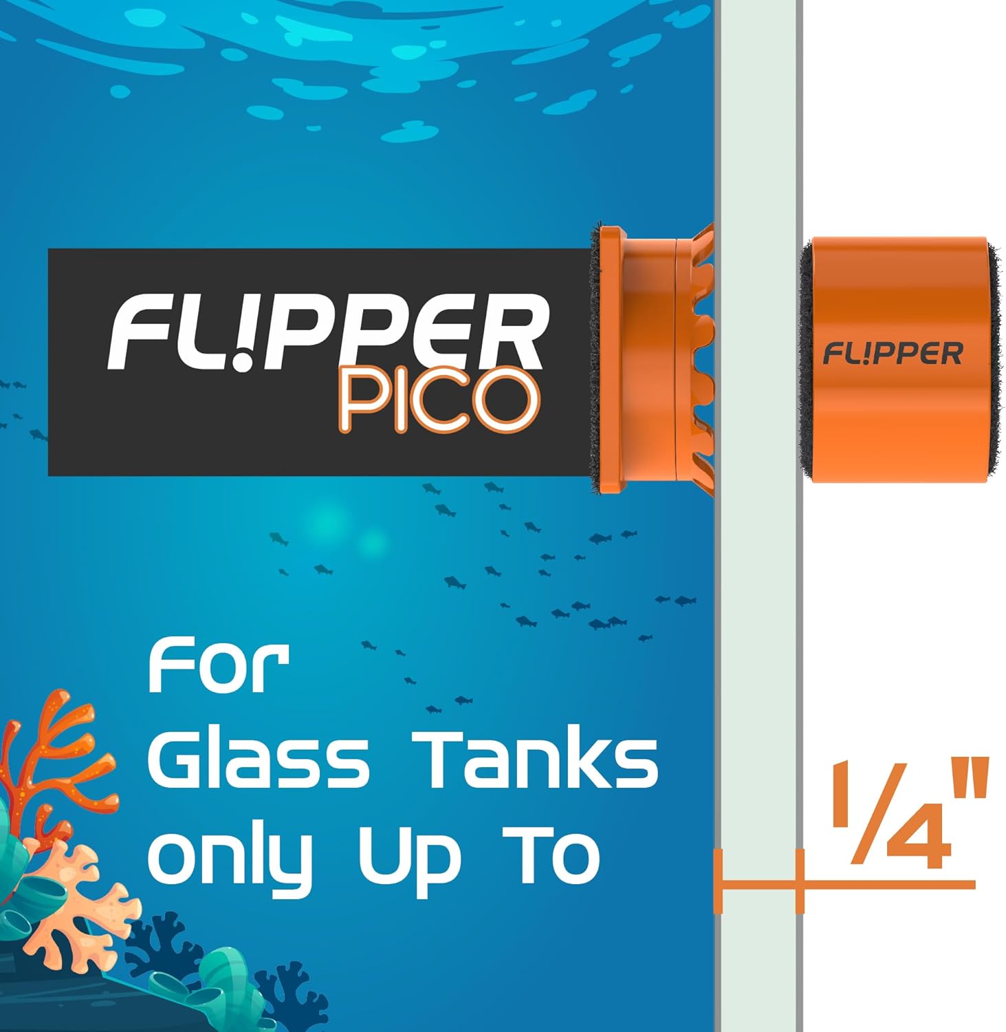 Flipper Pico 2-in-1 Magnetic Aquarium Cleaner Magnet - Scrubber