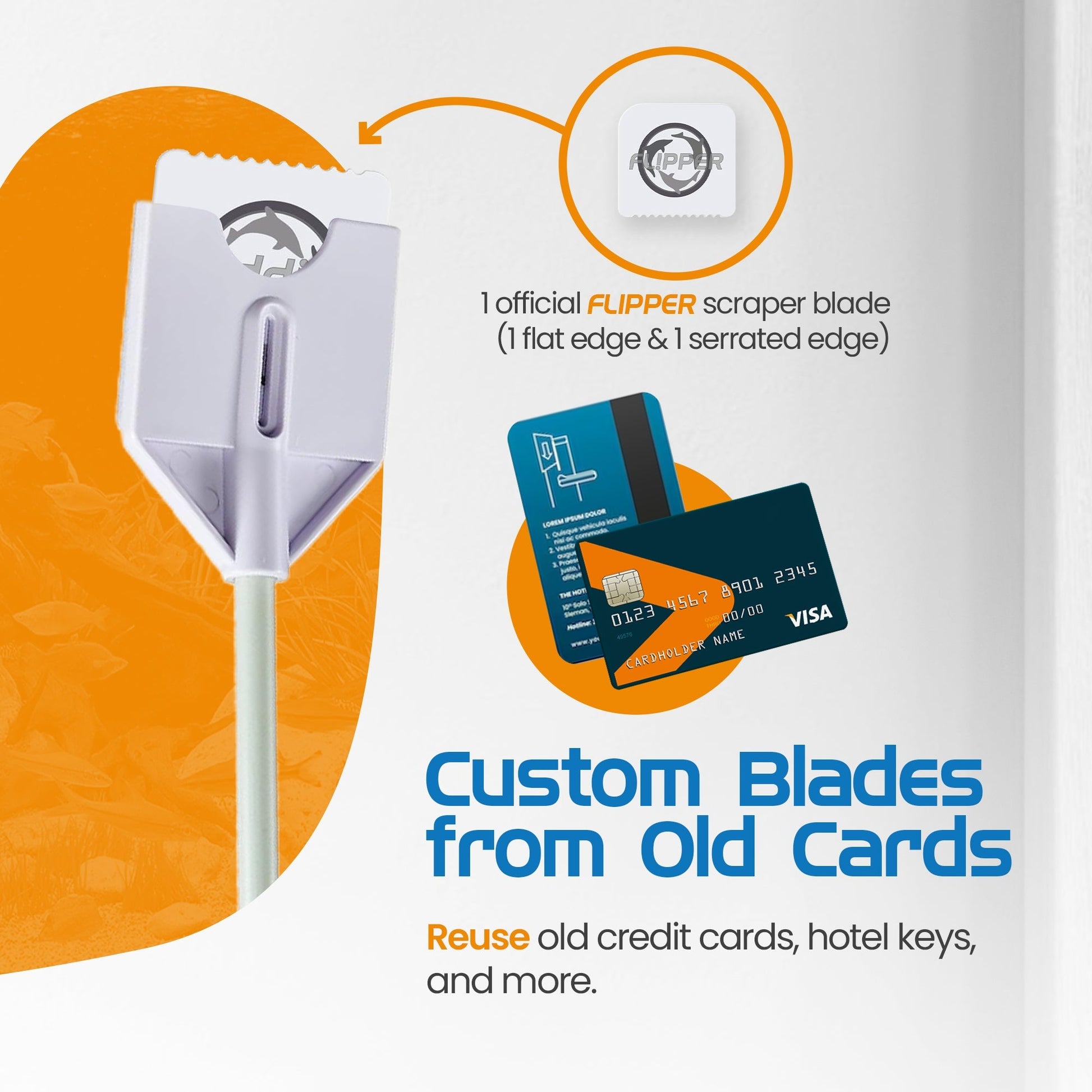 Flipper Platinum Aquarium Algae Scraper - 18’’ - Hand Held Scraper