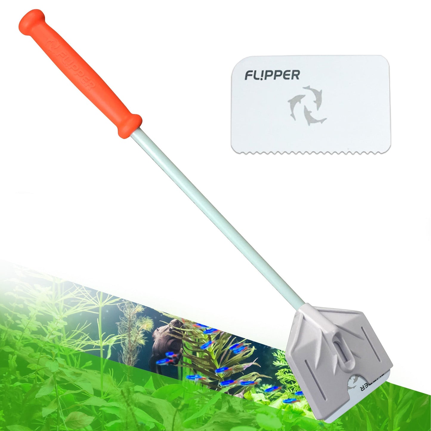 Flipper Platinum Aquarium Algae Scraper - 18’’ - Hand Held Scraper