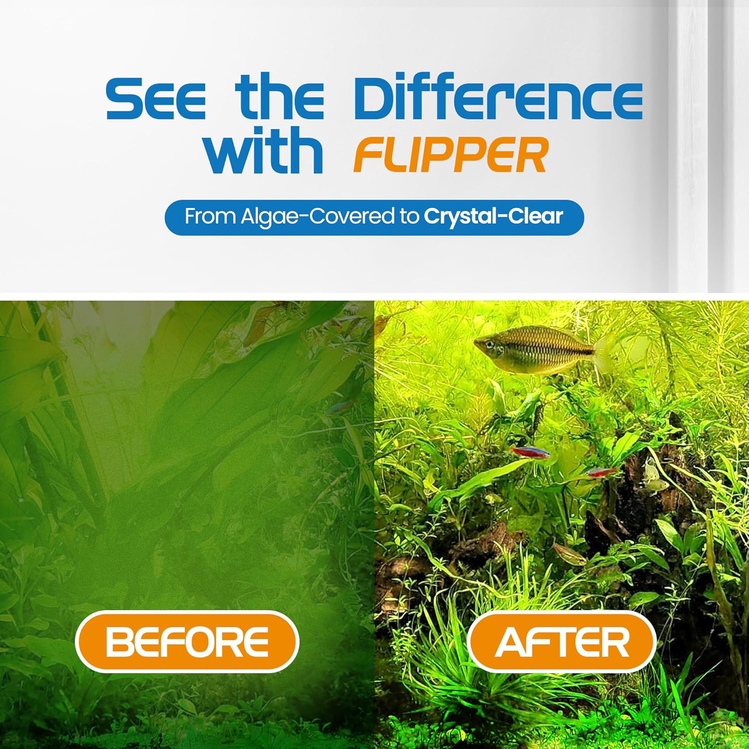 Flipper Platinum Aquarium Algae Scraper - 28’’ - Hand Held Scraper