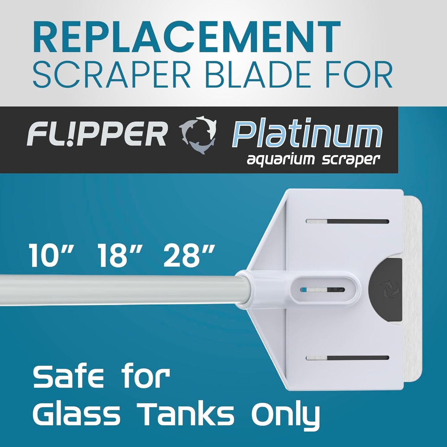 Flipper Platinum Credit Card Aquarium Algae Scraper Stainless Steel Blades - Replacement Blades