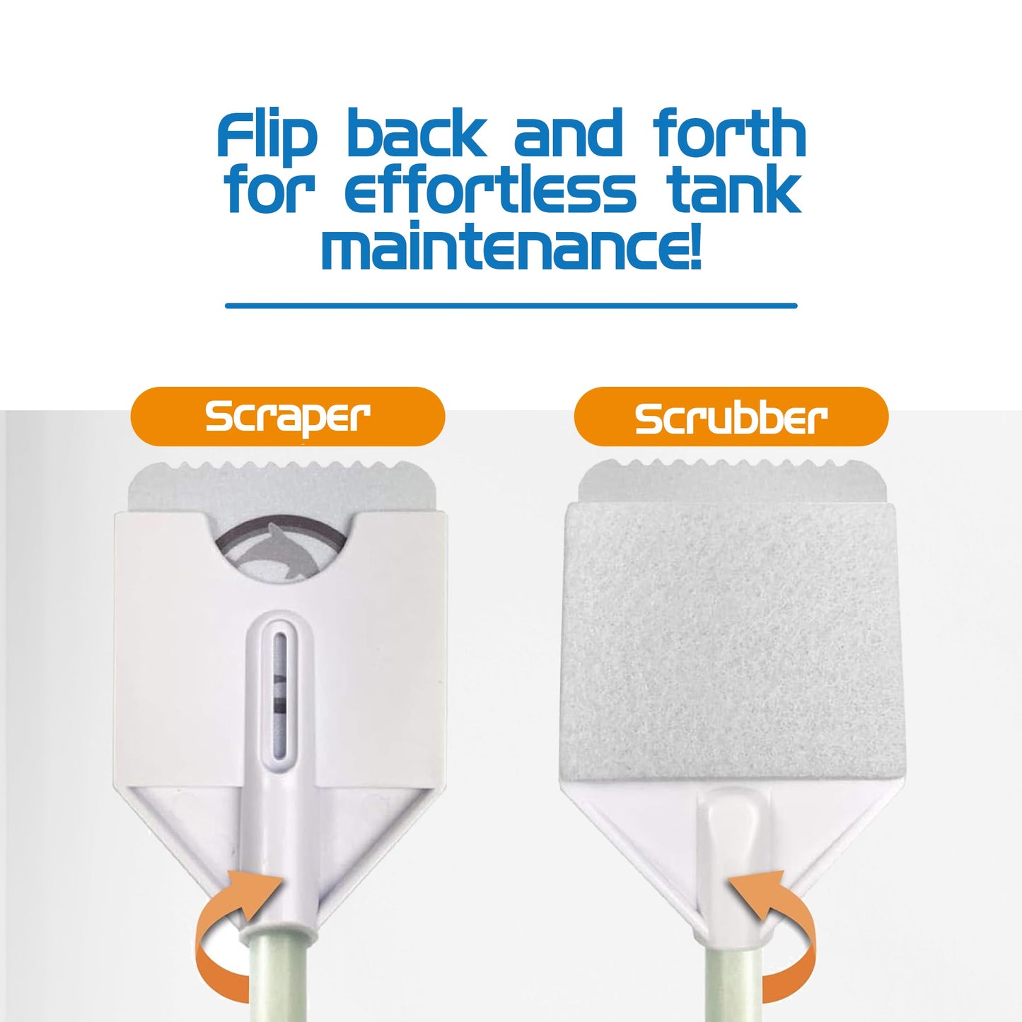 Flipper Platinum NANO Aquarium Algae Scraper 12’’ - Hand Held Scraper