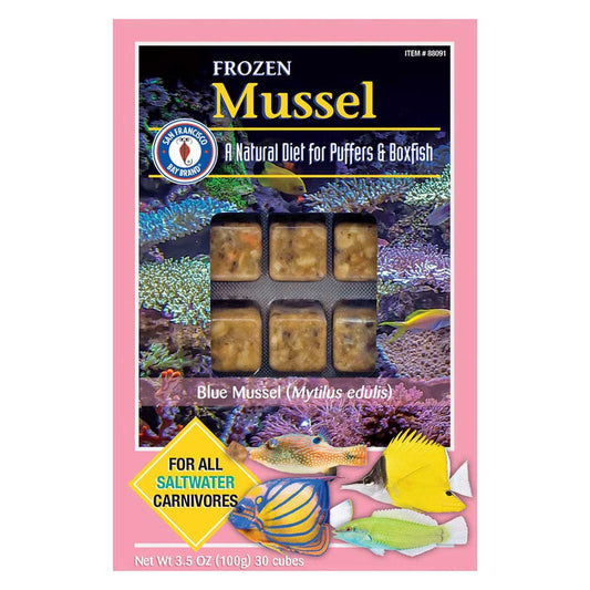 Frozen Chopped Mussel Fish Food (30 cubes 3.5 oz) - San Francisco Bay Brand