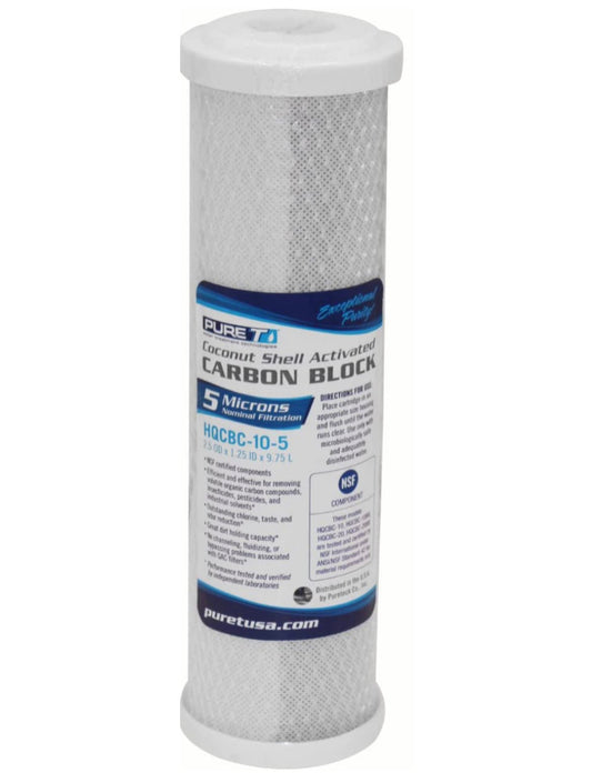 RO Carbon Block Filter Cartridge 2.5" x 10" - 1  Micron